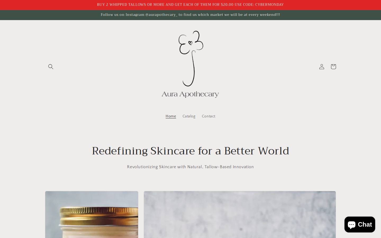 aurapothecary.com homepage screenshot