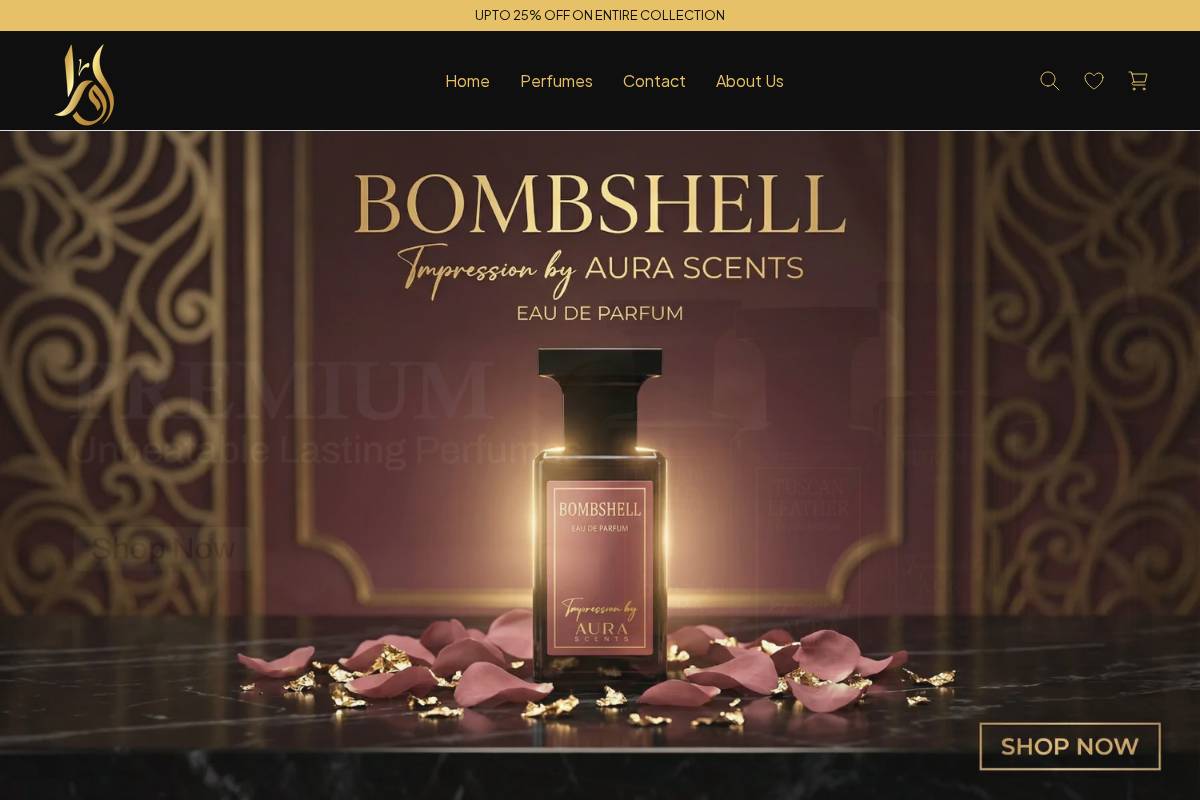 aurascentss.com homepage screenshot