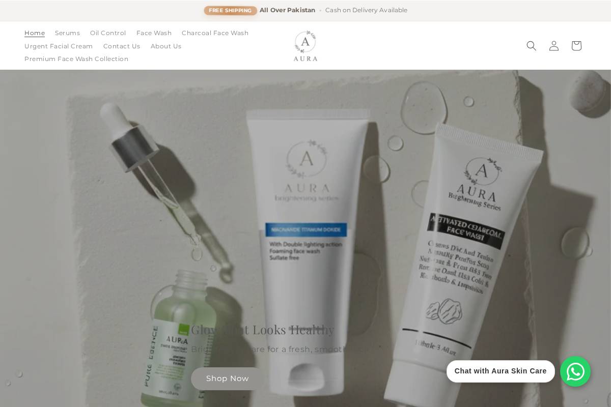 auraskincare.pk homepage screenshot