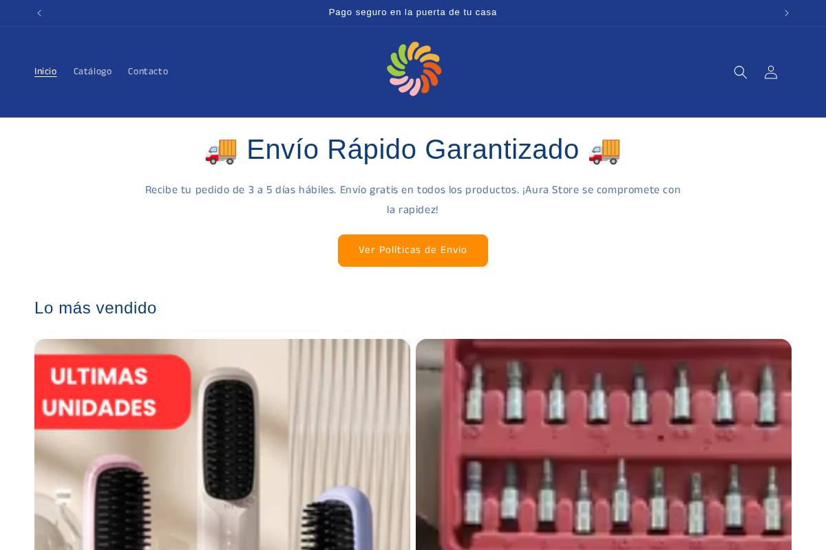 aurastorecolombia.com homepage screenshot