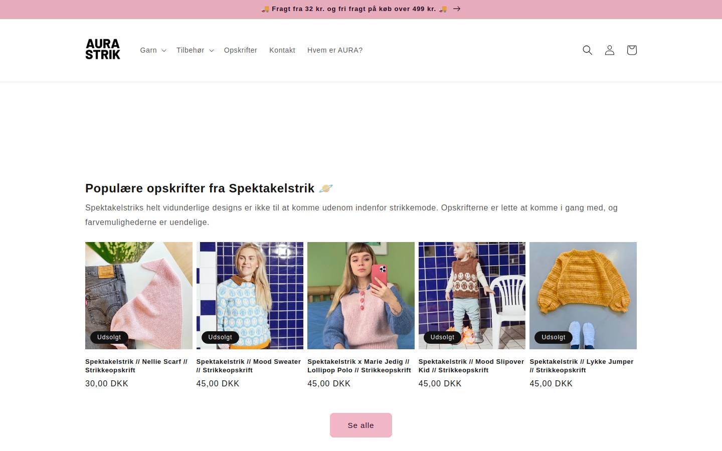 aurastrik.dk homepage screenshot