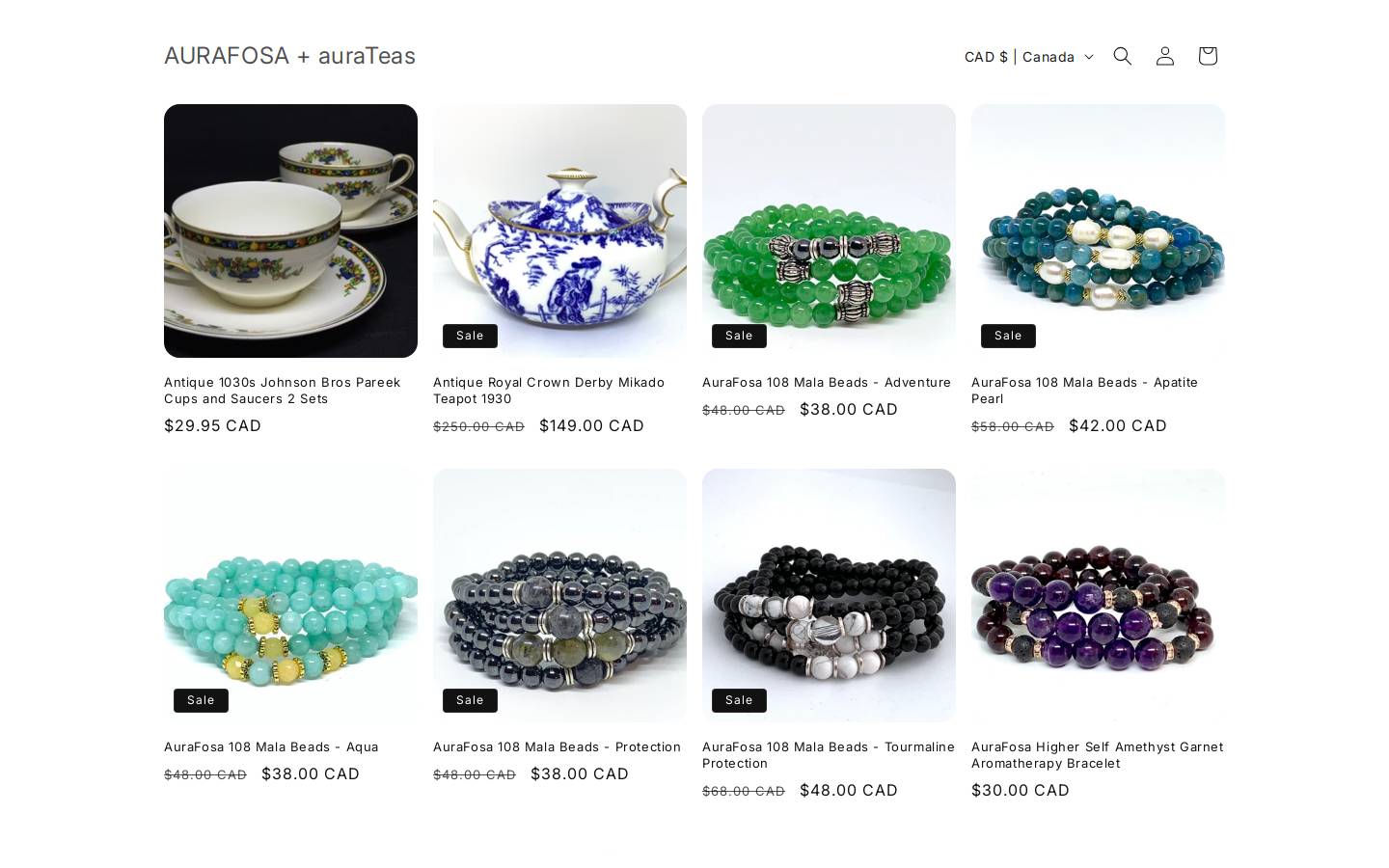 aurateas.com homepage screenshot