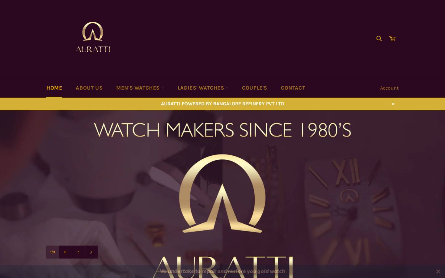 auratti.com homepage screenshot