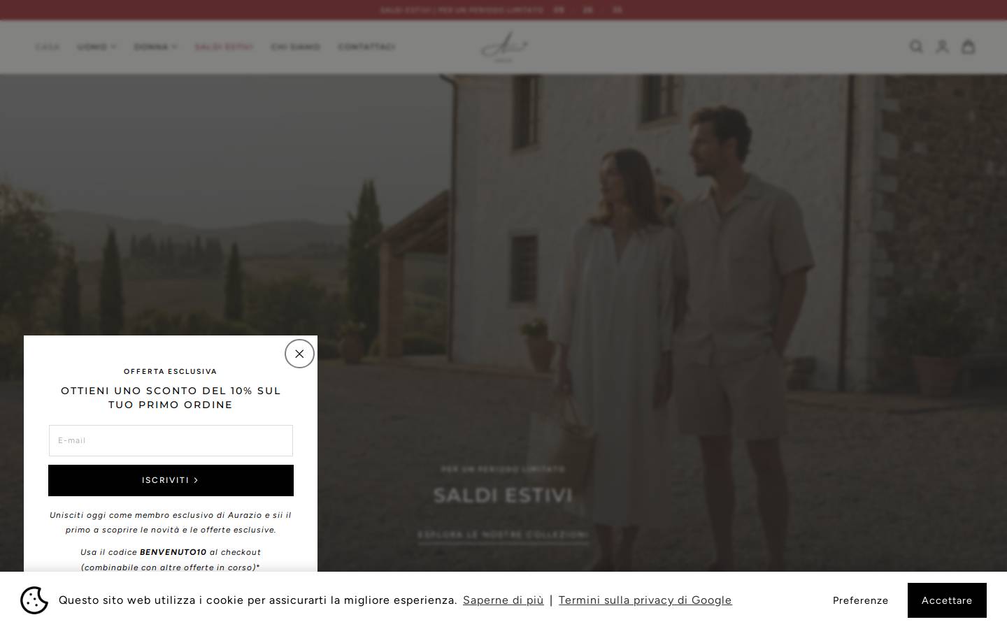 Aurazio homepage screenshot