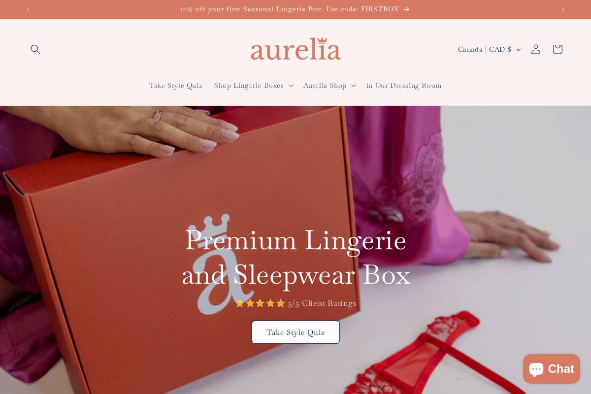 aureliabox.com homepage screenshot