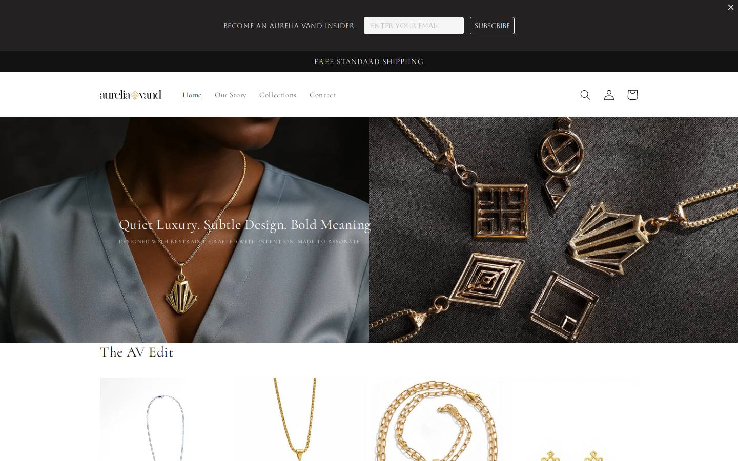 aureliavand.com homepage screenshot
