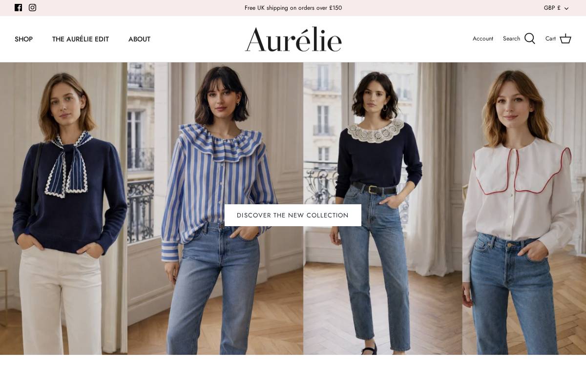 aurelie.co.uk homepage screenshot