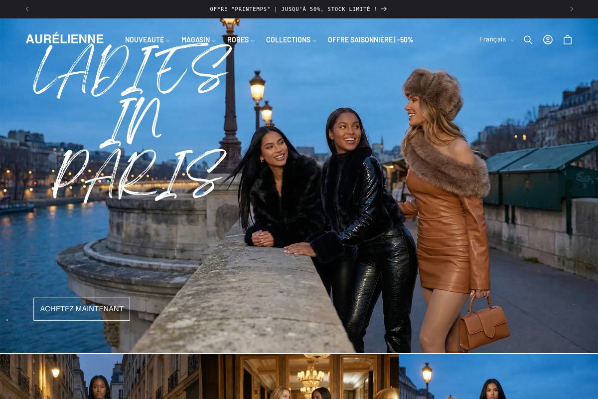 Aurelienneparis homepage screenshot