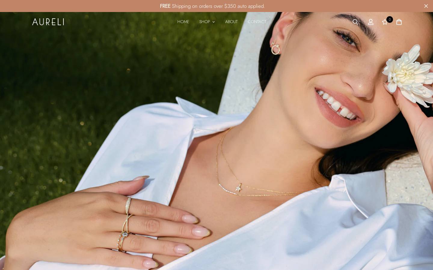 aurelijewelry.com homepage screenshot