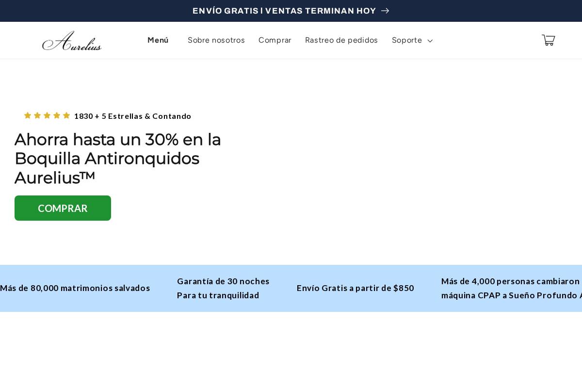 Aurelius homepage screenshot