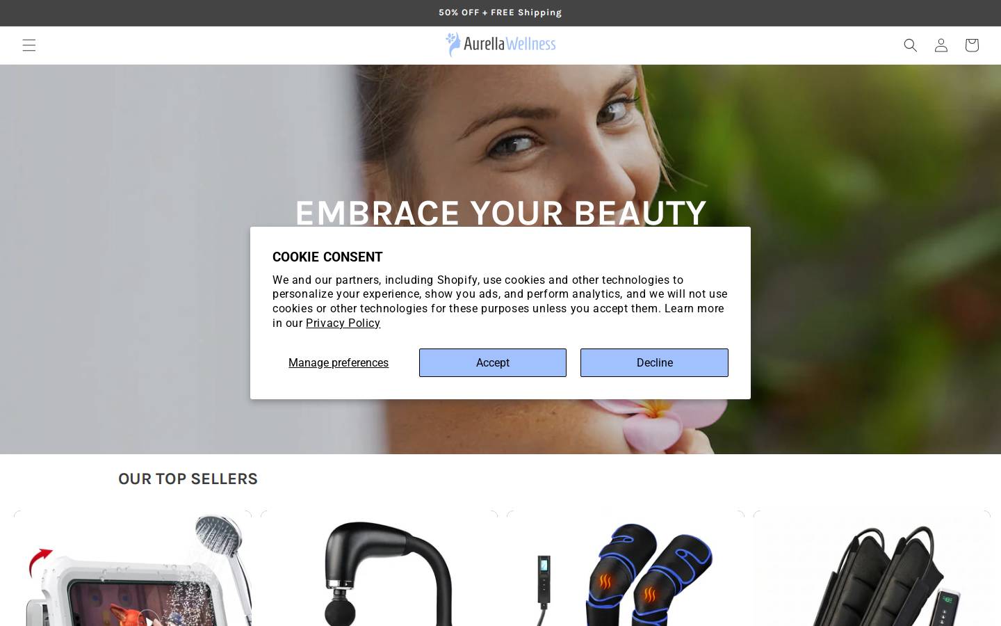 aurellawellness.com homepage screenshot