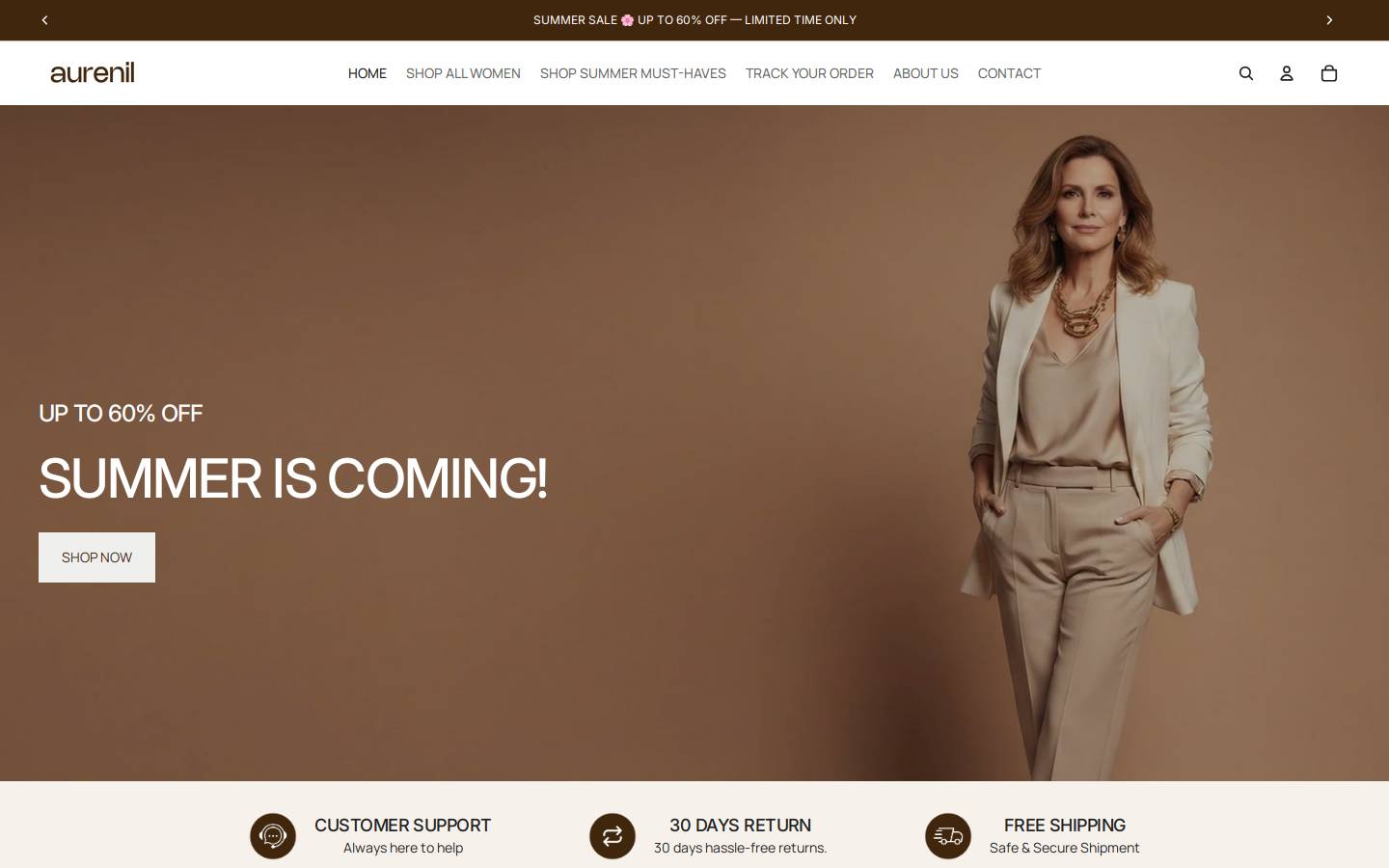 aurenil.com homepage screenshot