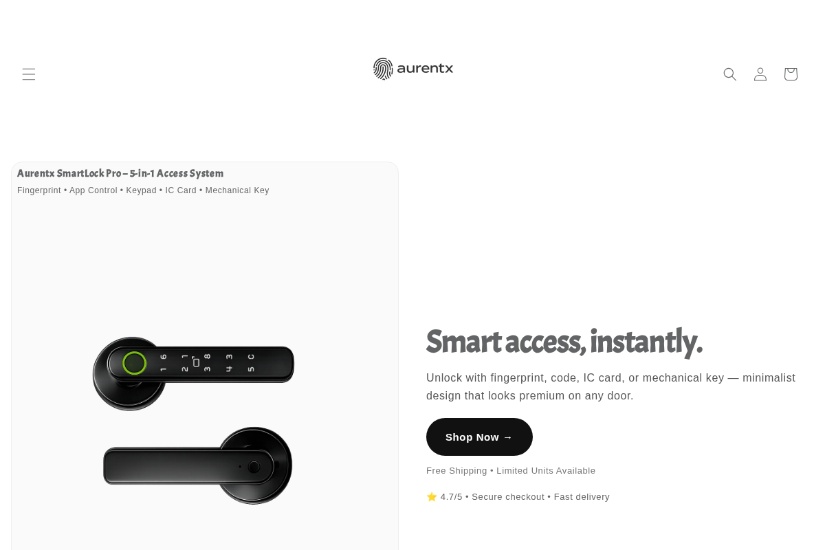 Aurentx homepage screenshot
