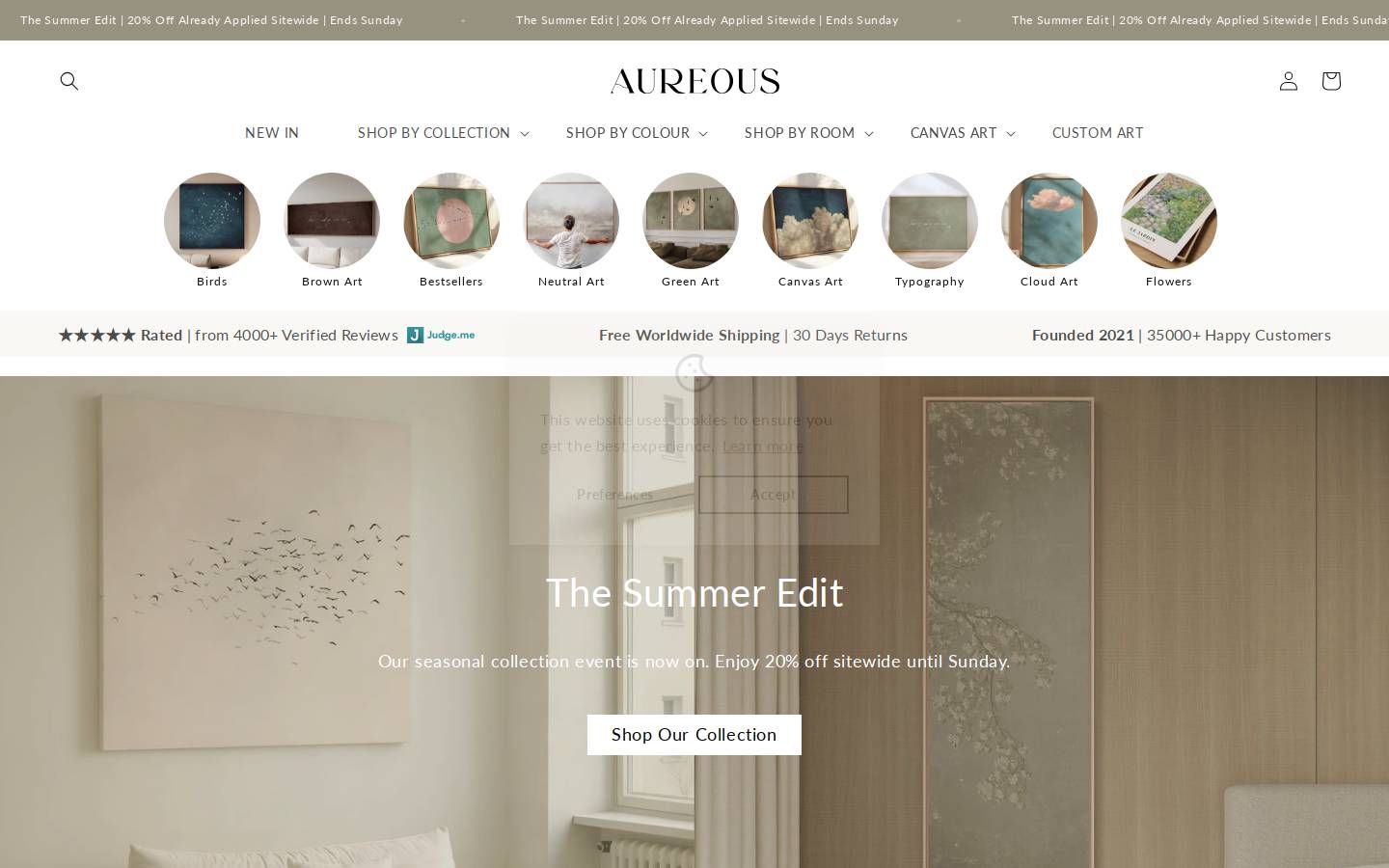 aureous.co homepage screenshot