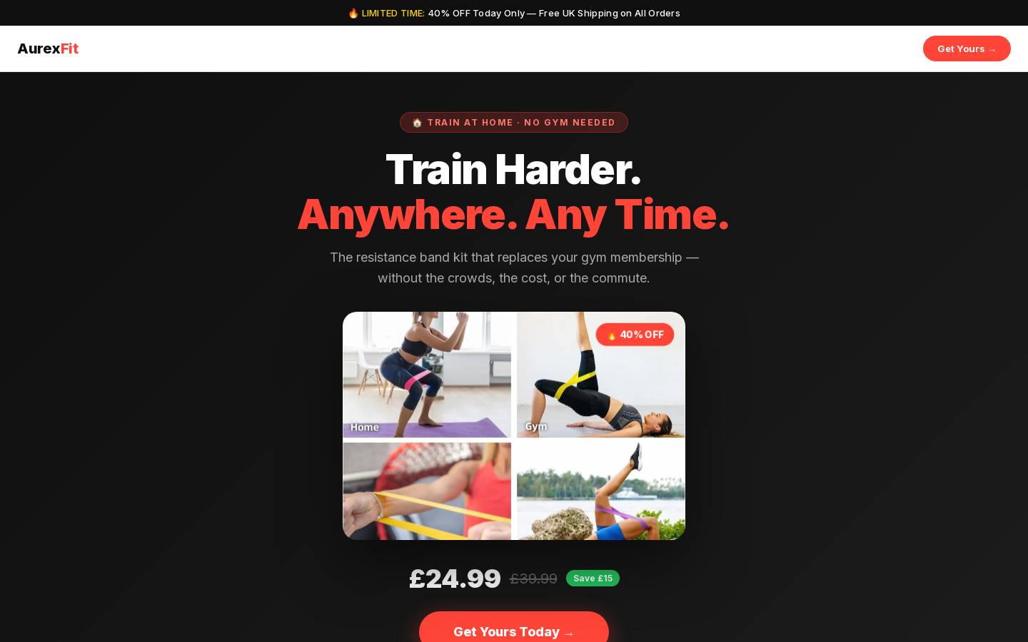 aurexfit.co homepage screenshot