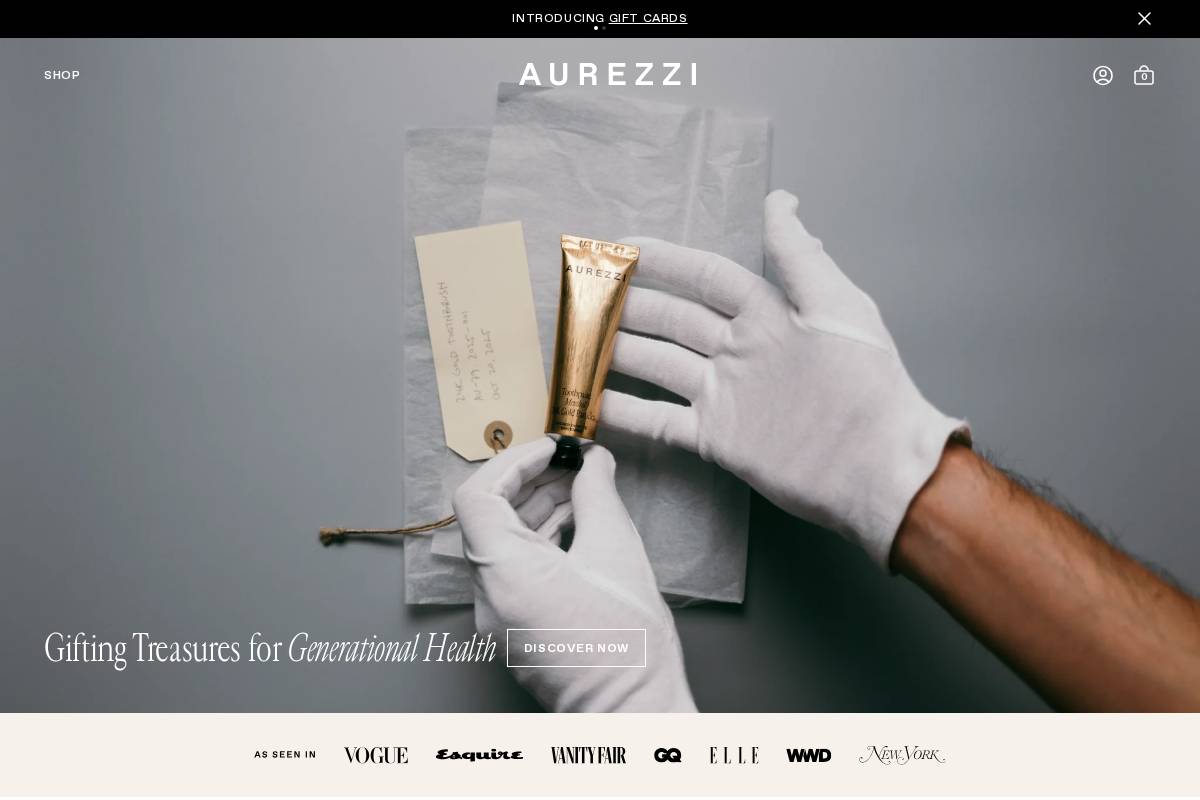 aurezzi.com homepage screenshot