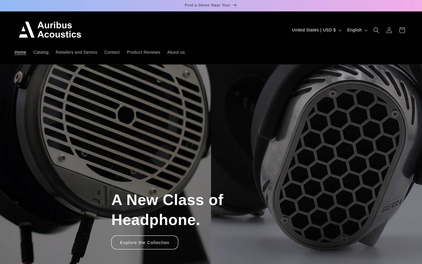 auribusacoustics.com homepage screenshot