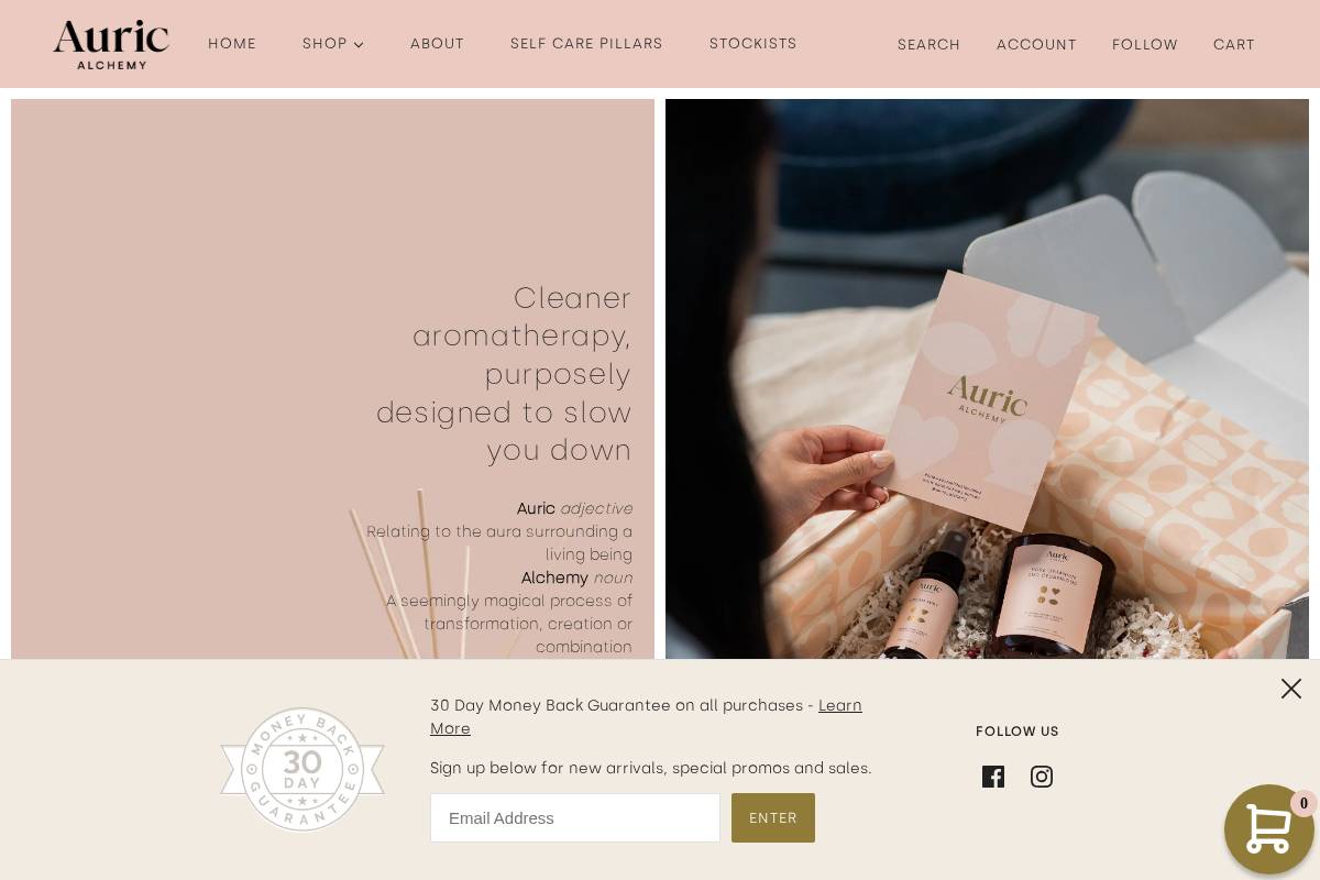 Auric Alchemy homepage screenshot