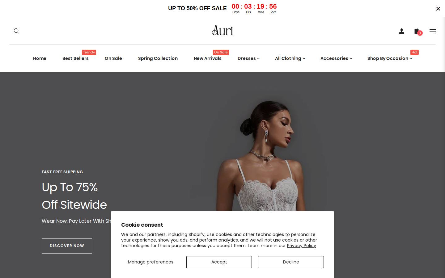 auricollection.com homepage screenshot