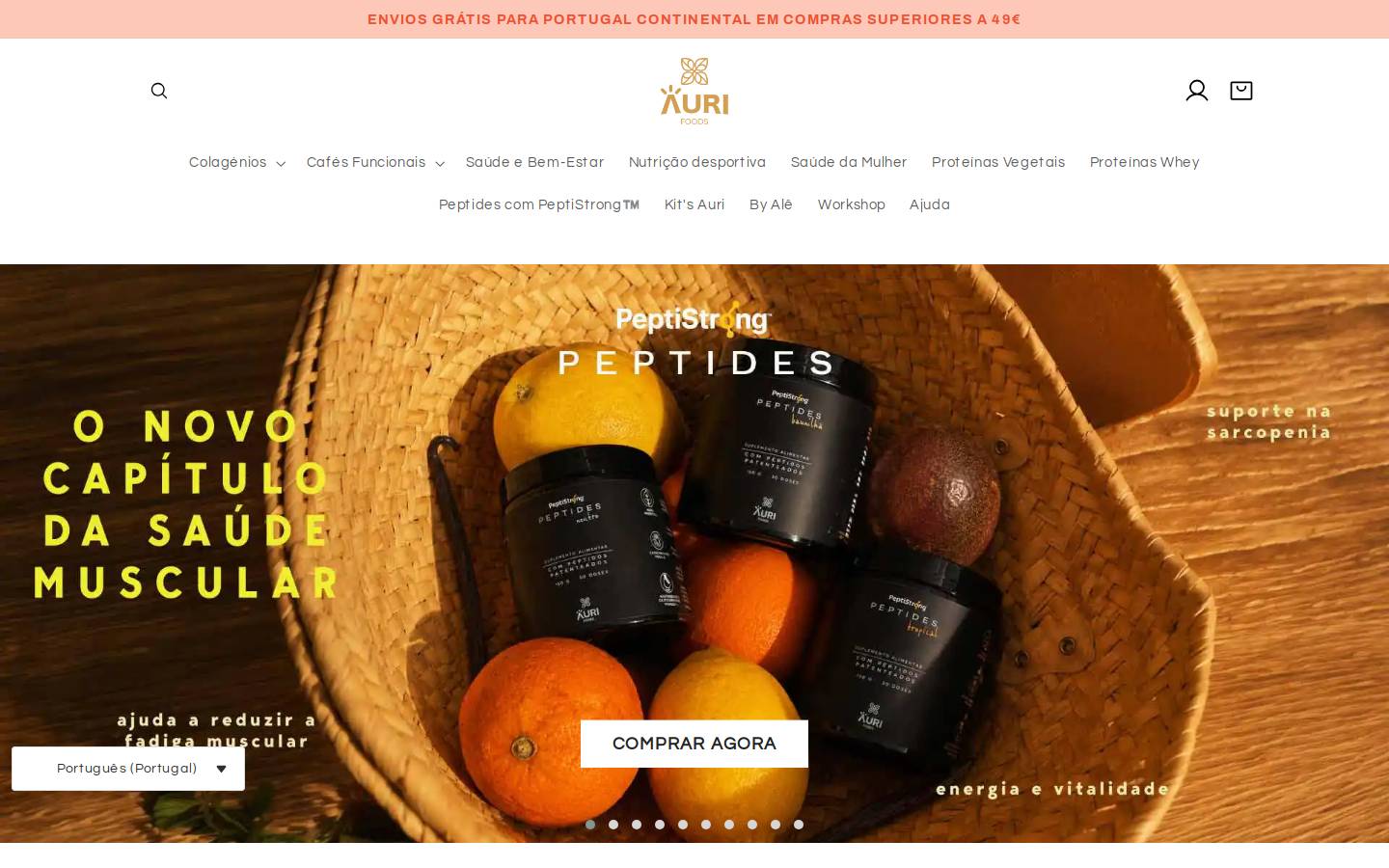 aurifoods.com homepage screenshot