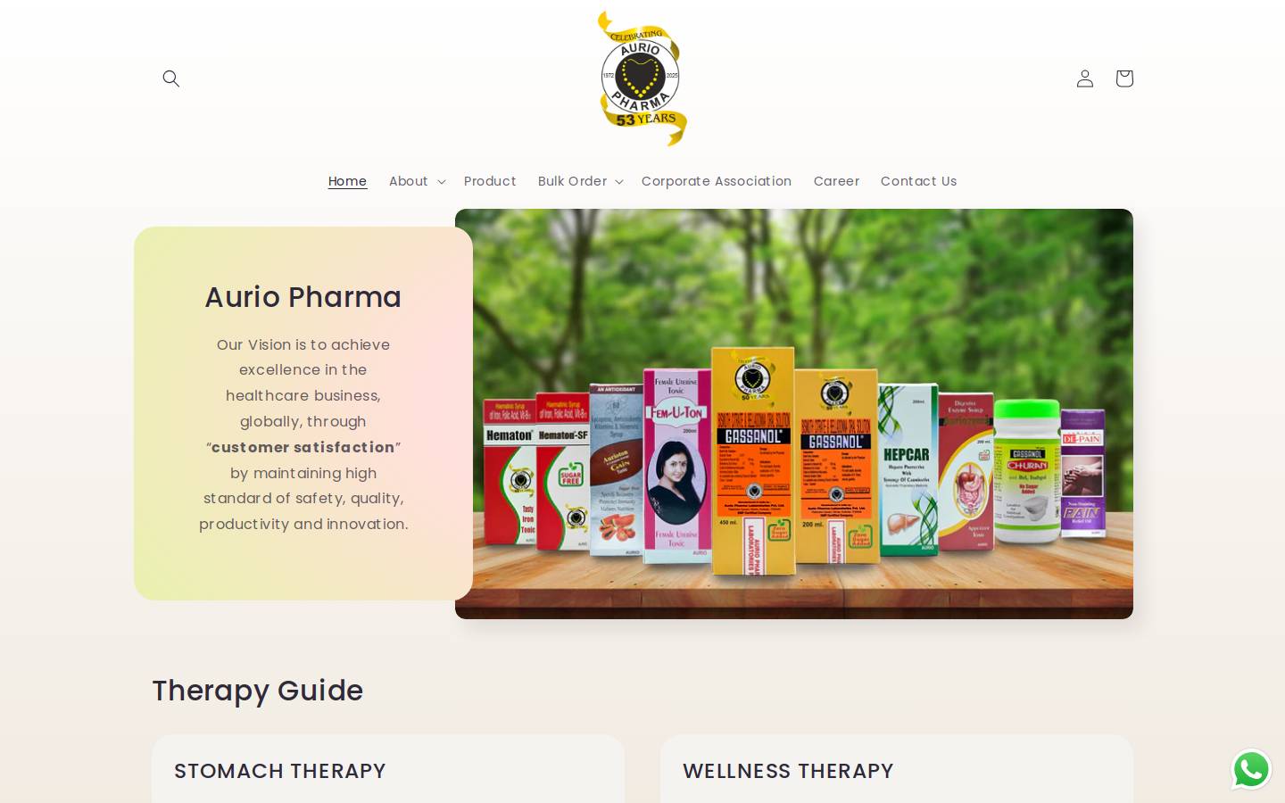 auriopharma.com homepage screenshot