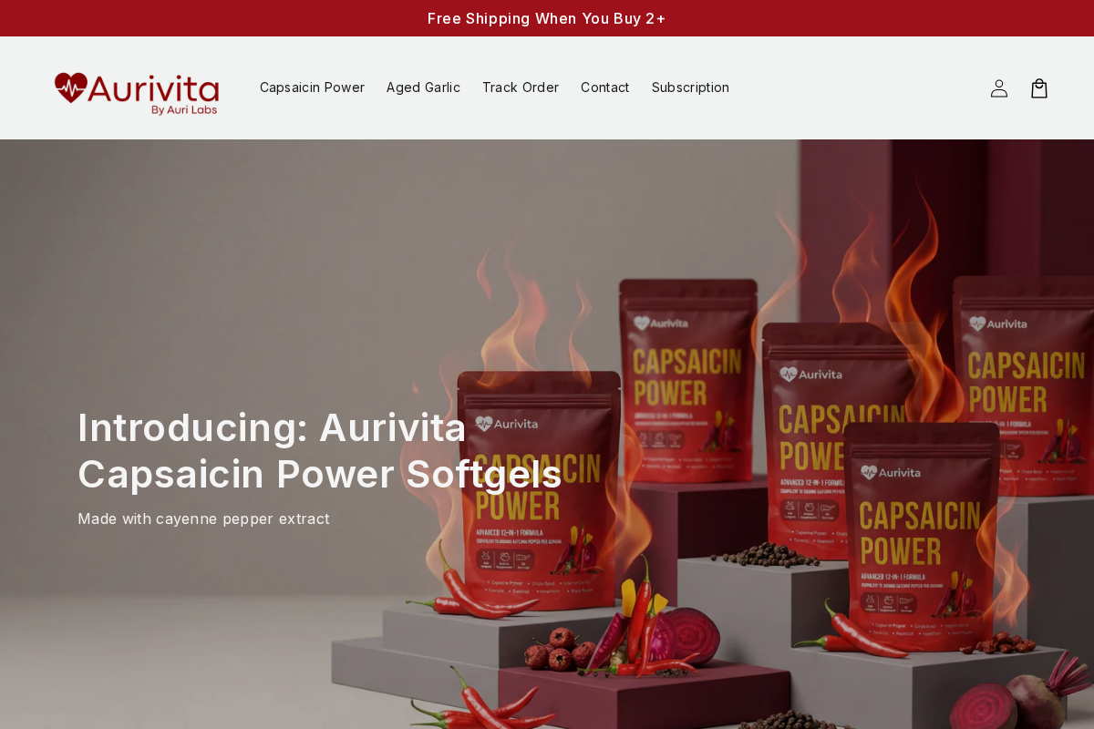 Aurivita homepage screenshot