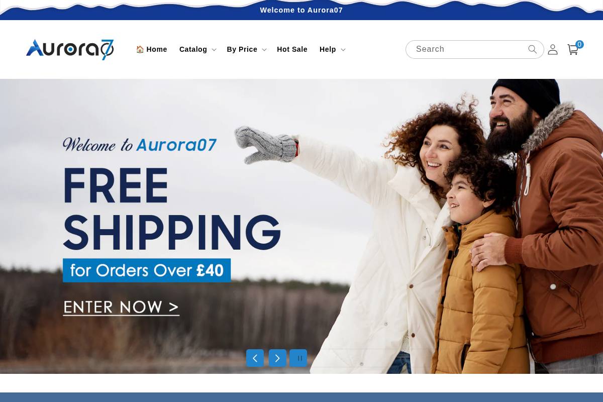 Aurora07 homepage screenshot