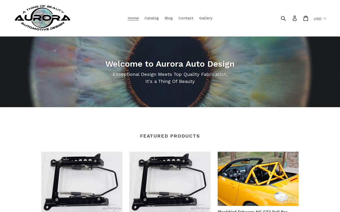 auroraautomotivedesign.com homepage screenshot
