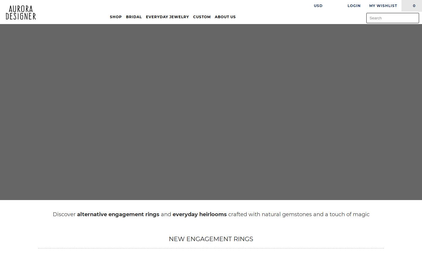 Aurora Designer homepage screenshot