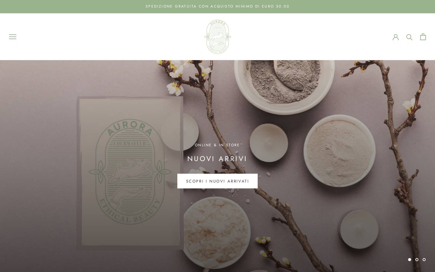 auroraethicalbeauty.com homepage screenshot