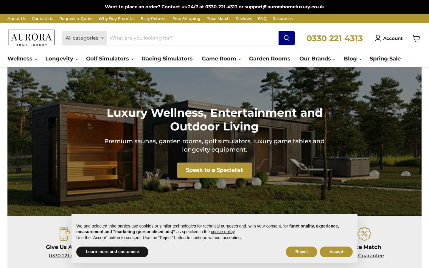 aurorahomeluxury.com homepage screenshot