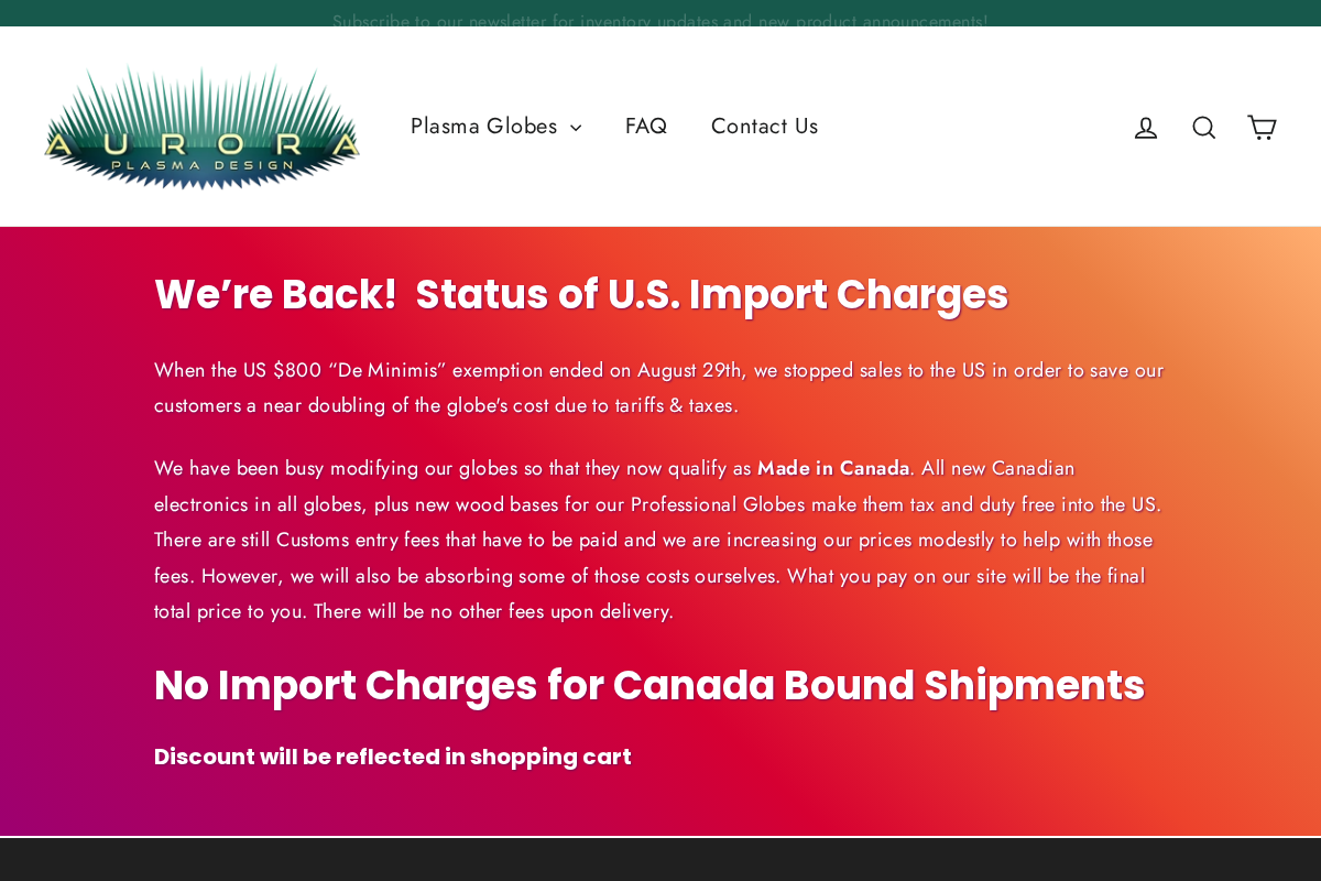 Aurora Plasma Design homepage screenshot
