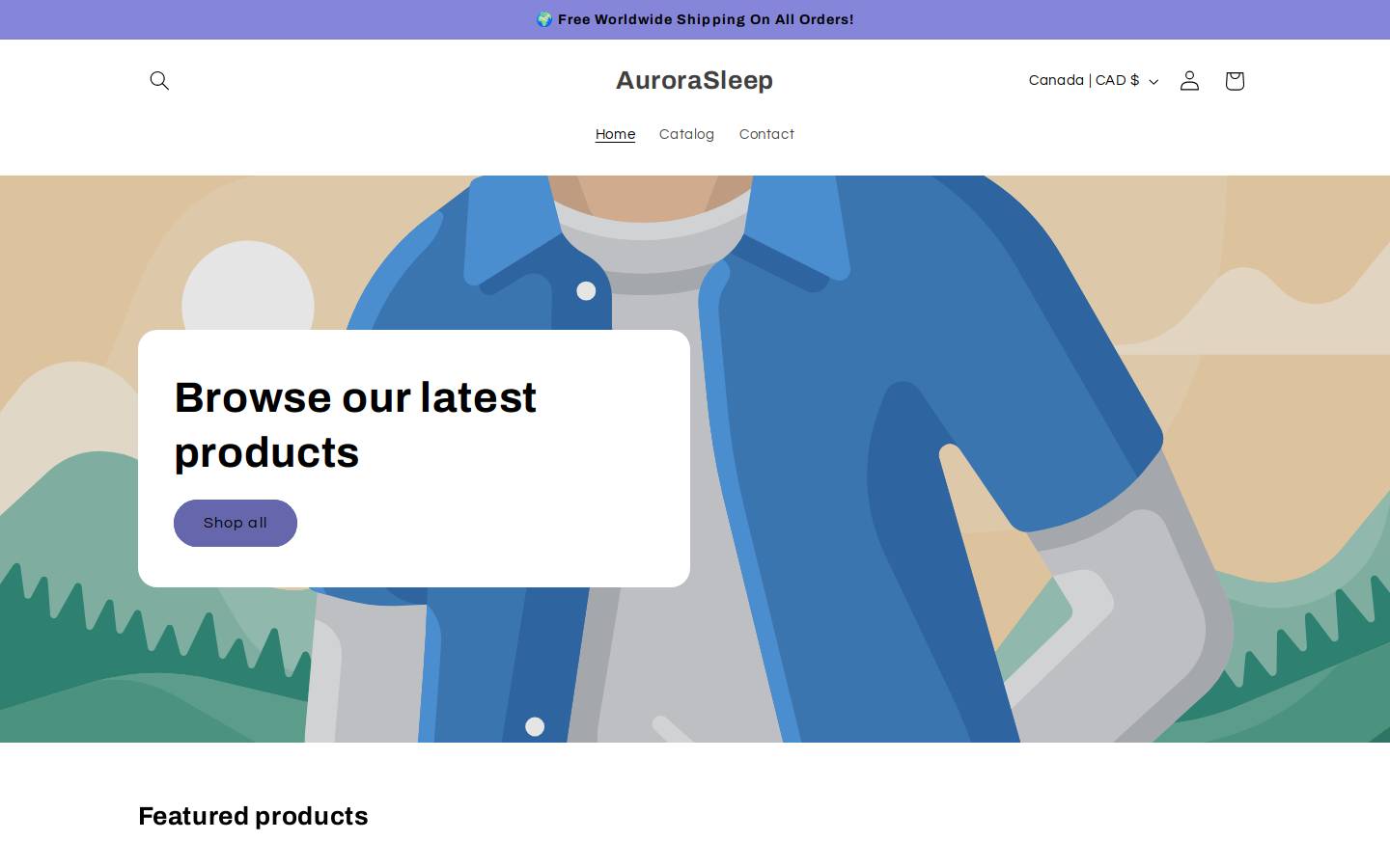 aurorasleep.shop homepage screenshot