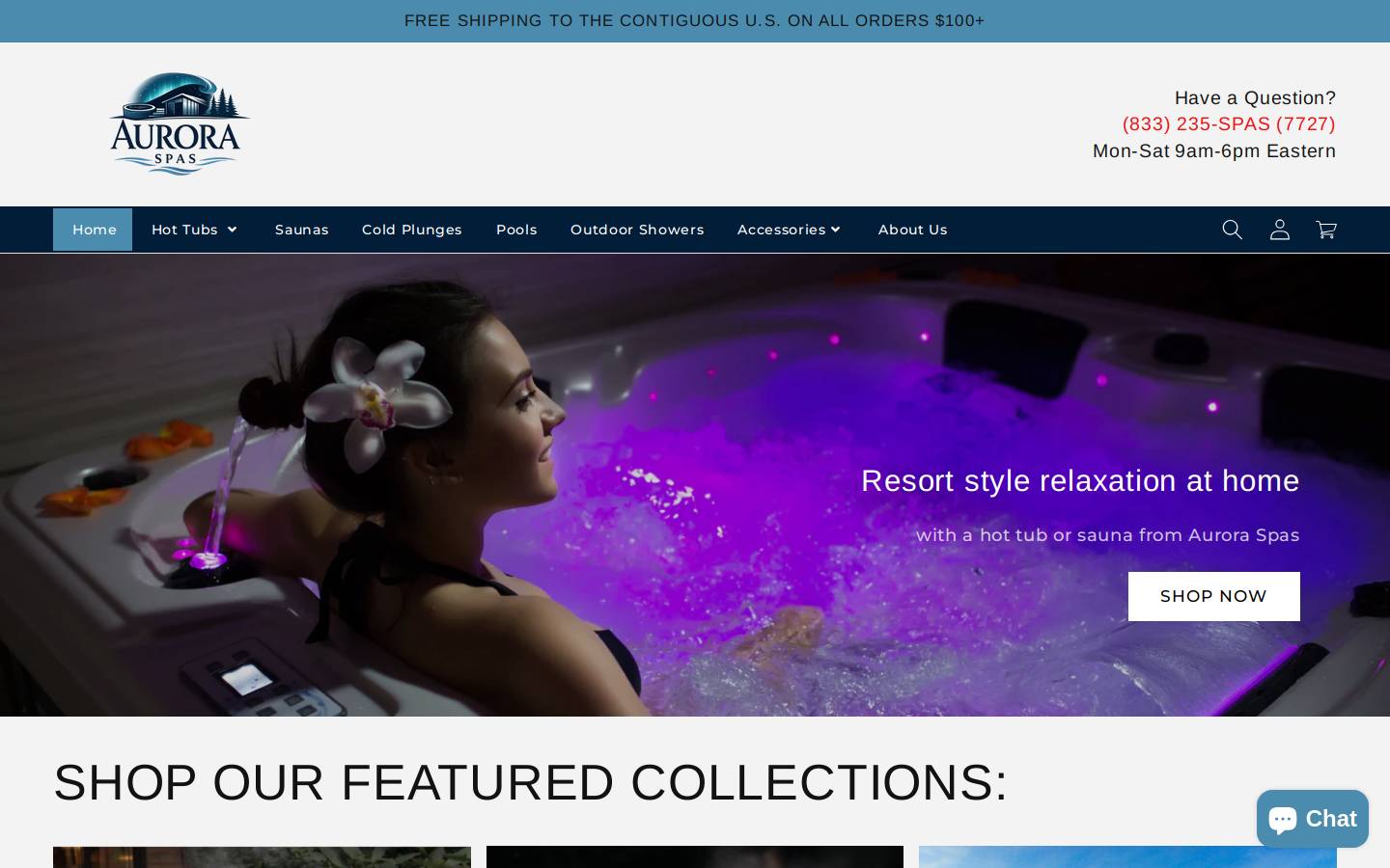 auroraspas.com homepage screenshot