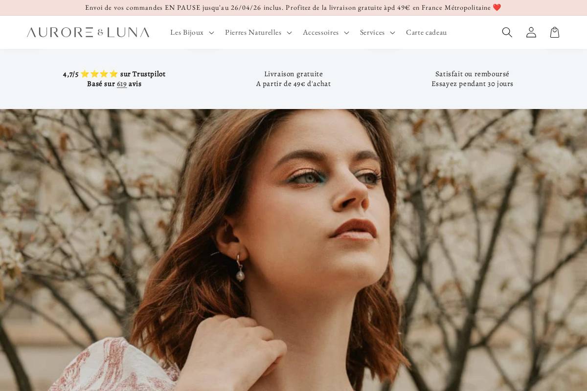 Aurore & Luna homepage screenshot