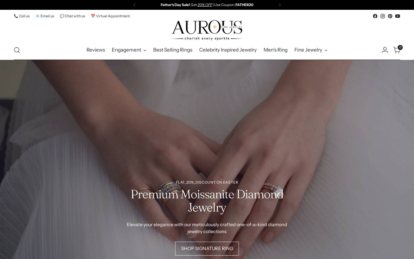 Aurous Fine Jewelry homepage screenshot
