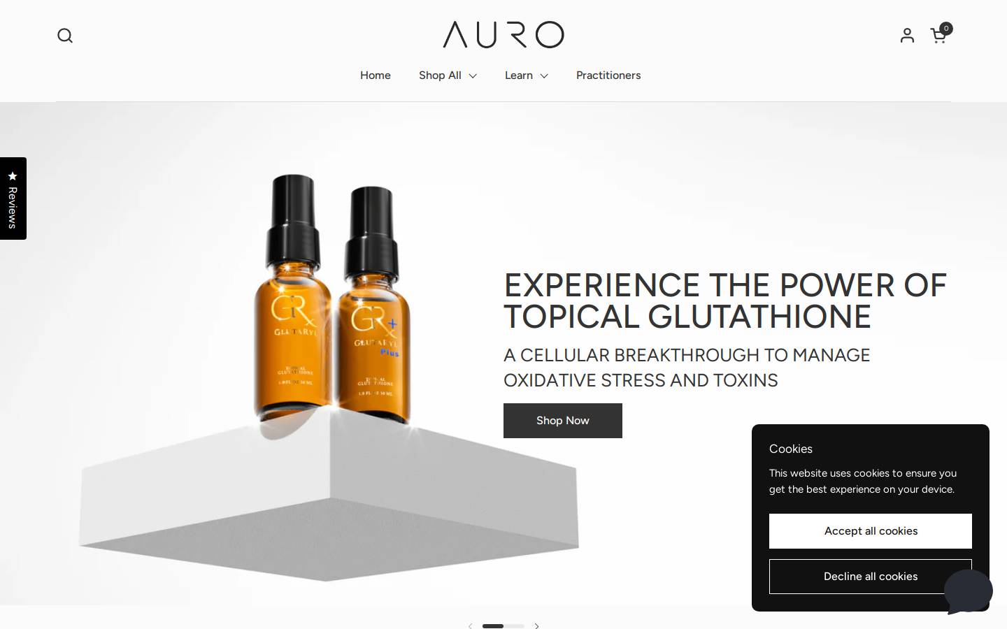 aurowellness.com homepage screenshot