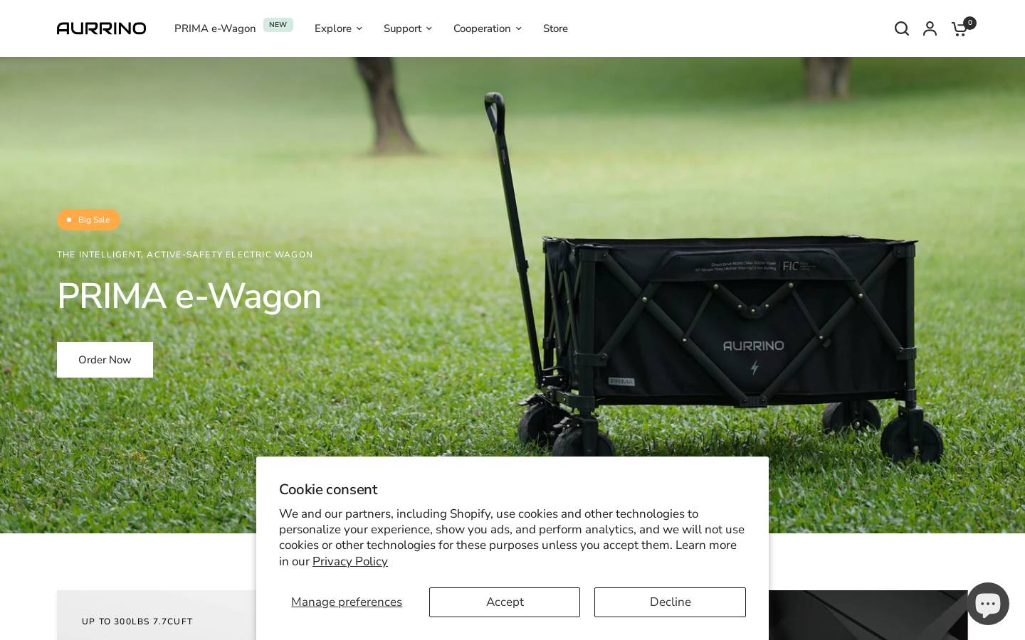 aurrino.com homepage screenshot