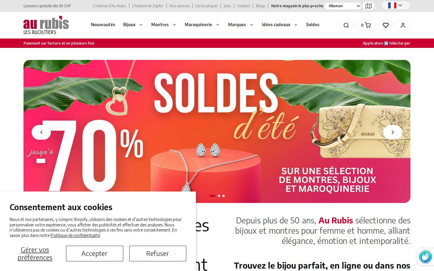 Au Rubis homepage screenshot