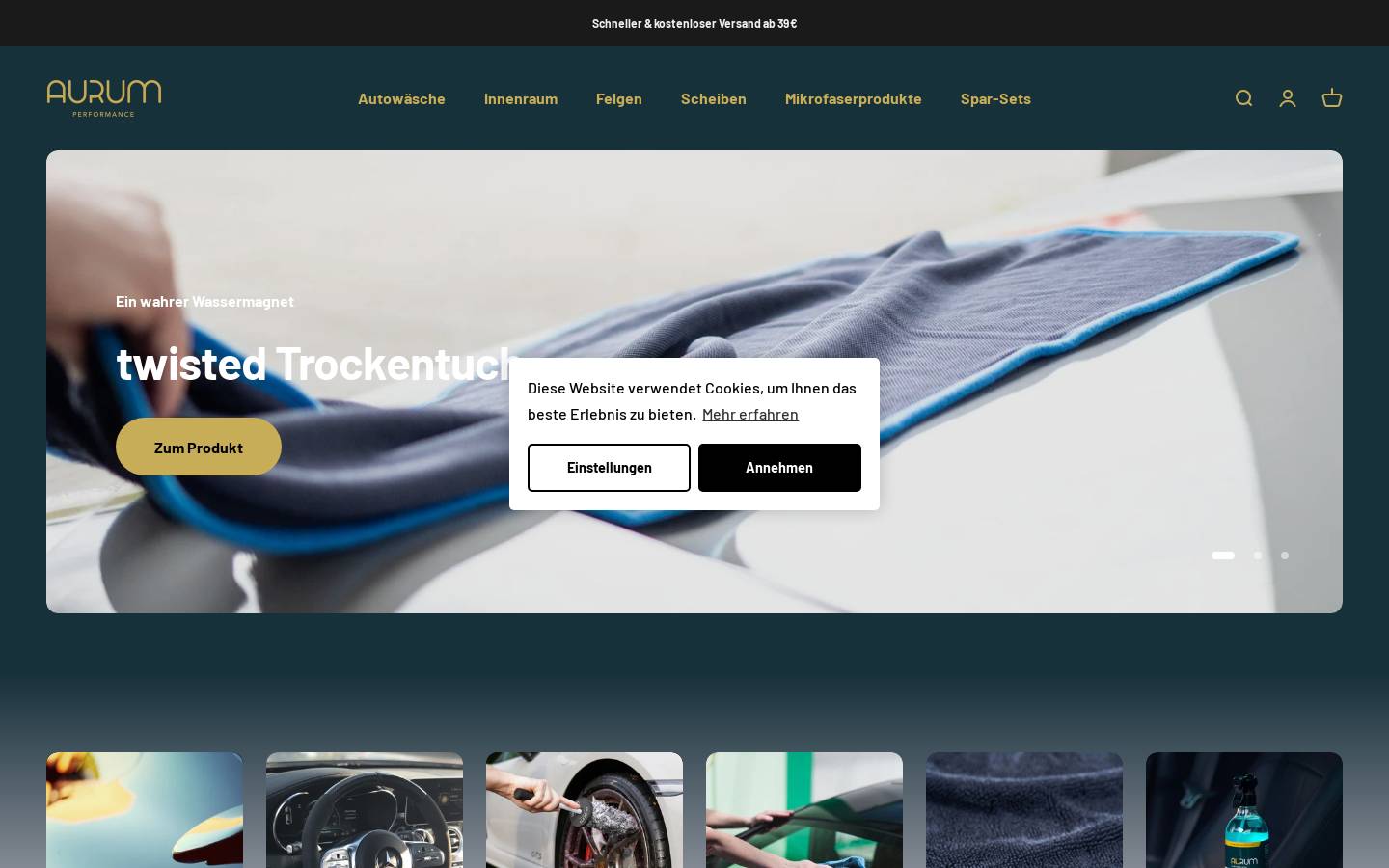 aurum-performance.com homepage screenshot