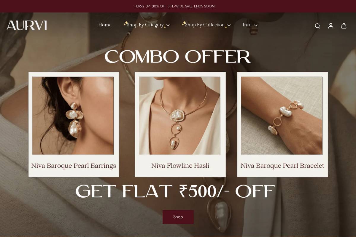 aurvi.in homepage screenshot