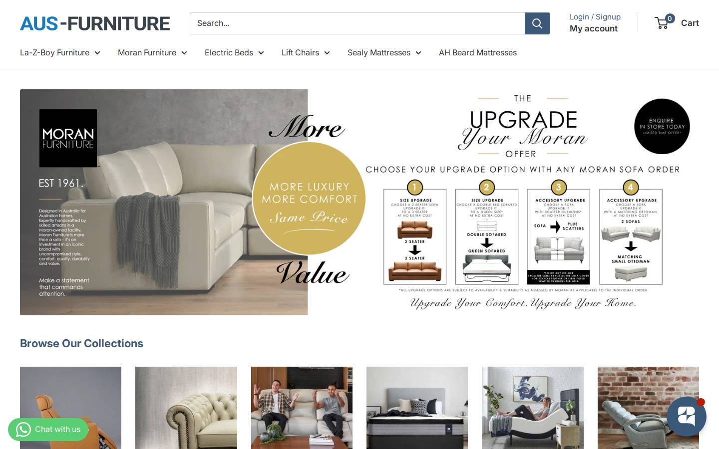 aus-furniture.com.au homepage screenshot