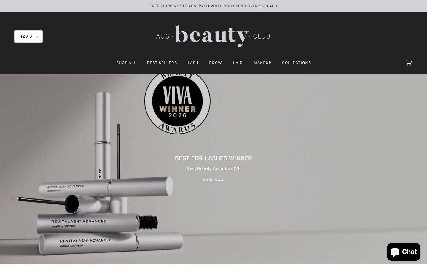 ausbeautyclub.com homepage screenshot