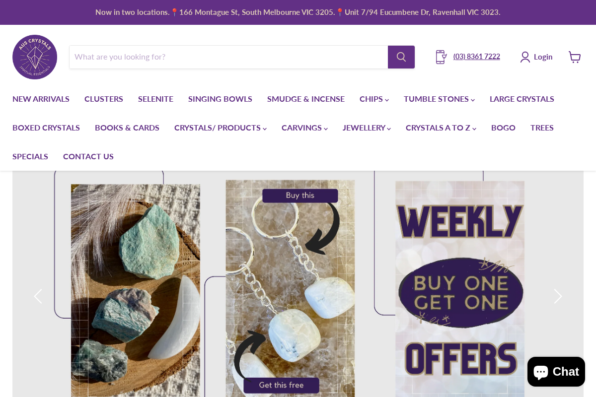 auscrystals.com.au homepage screenshot