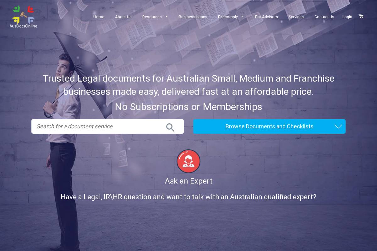 ausdocsonline.com homepage screenshot