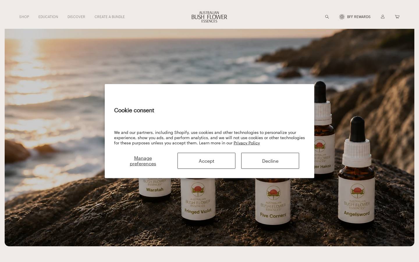 Australian Bush Flower Essences homepage screenshot