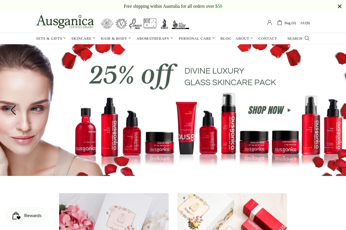 ausganica.com.au homepage screenshot