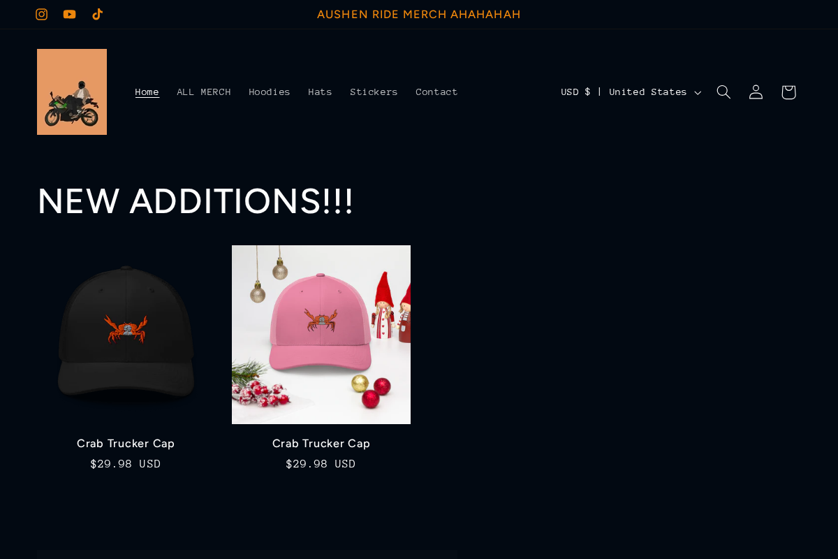 Aushen Ride homepage screenshot