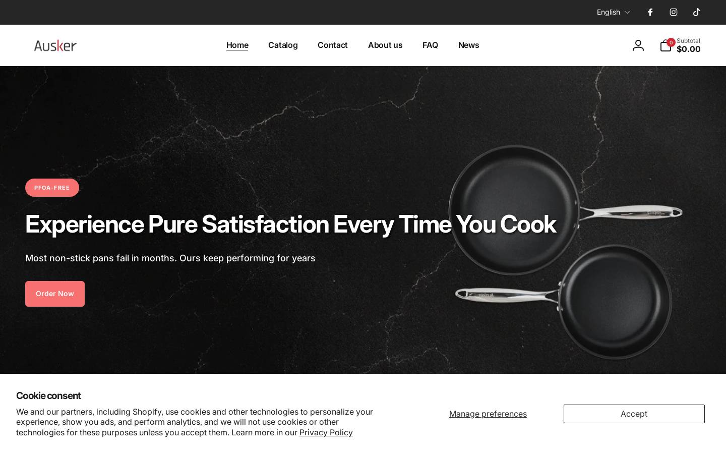 Ausker homepage screenshot