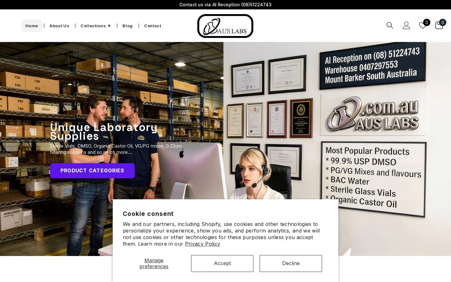 auslabs.com.au homepage screenshot